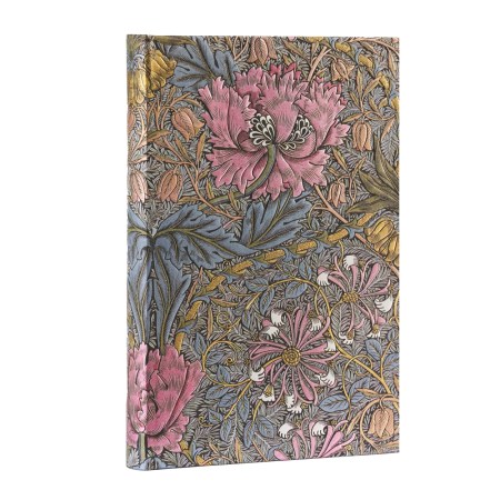 Morris Pink Honeysuckle (William Morris) Mini Hardback Address Book (Elastic Band Closure)