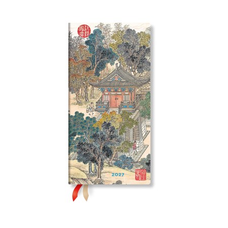 2027 Golden Age of Prosperity (An Era in Jinling) Slim 12-Month Hardcover Dayplanner (Elastic Band Closure) Horizontal